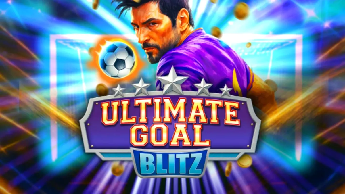 Tampilan visual stadion sepak bola dalam permainan slot Ultimate Goal Blitz